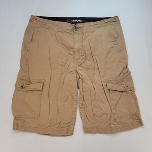 Tony Hawk Cargo Shorts Mens 36 Tan Khaki Casual Ripstop Cotton 6-Pocket Skate